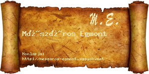 Mészáros Egmont névjegykártya